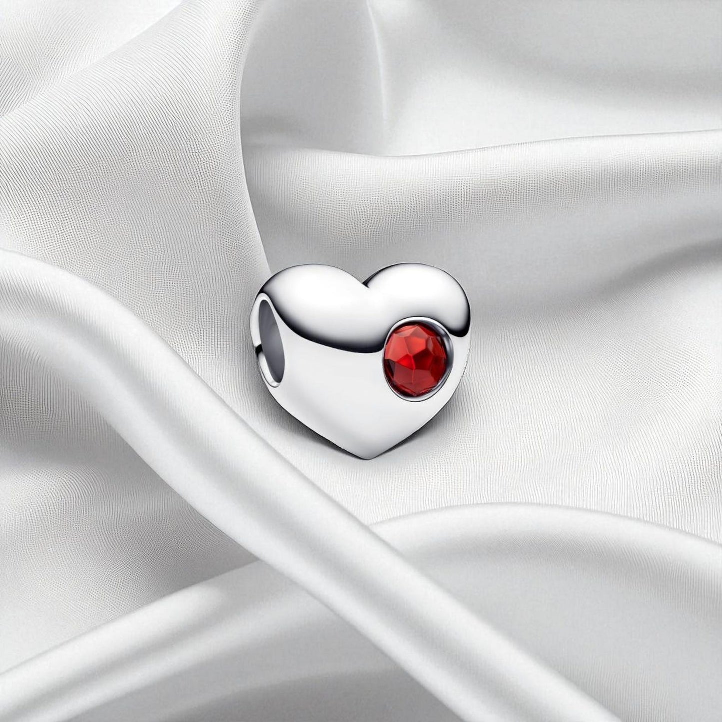 Birthstone Hearts Bracelet Charm S925 Sterling Silver