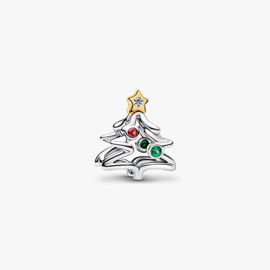 Christmas Tree Charm Hallmarked S925 Sterling Silver