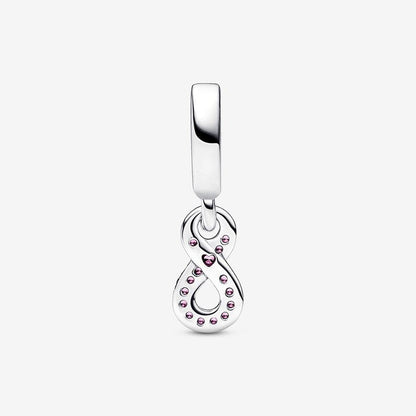 Sparkling Infinity Dangle Charm S925 Sterling Silver