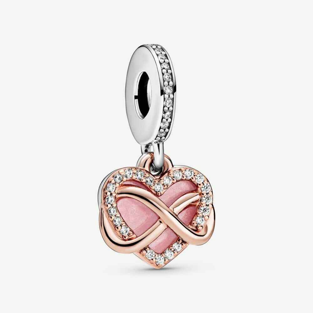 Infinity Heart Dangle Charm S925 Compatible Sterling Silver Charm