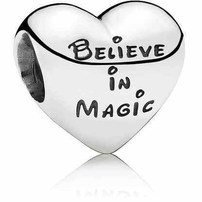 Mickey Minnie Believe In Magic Charm  S925 Sterling Silver