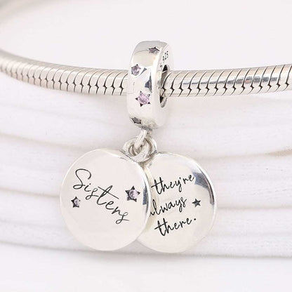 Sisters Dangle Charm  S925 Sterling Silver