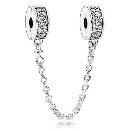 Elegance Safety Chain Charm S925 Sterling Silver