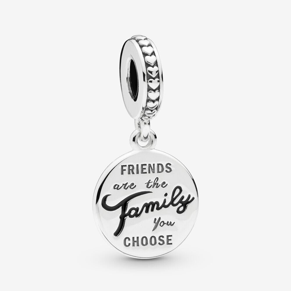 Friends Are Family Dangle Charm S925 Compatible Sterling Silver Charm