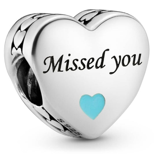Missed You Heart Charm S925 Sterling Silver