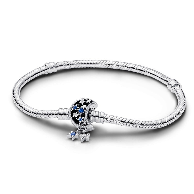 Stars & Crescent Moon Clasp Charm Bracelet