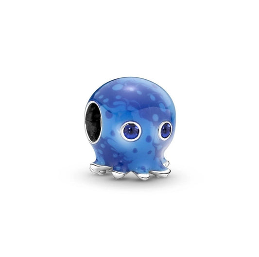 Ocean Bubbles & Waves Octopus?harm S925 Sterling Silver