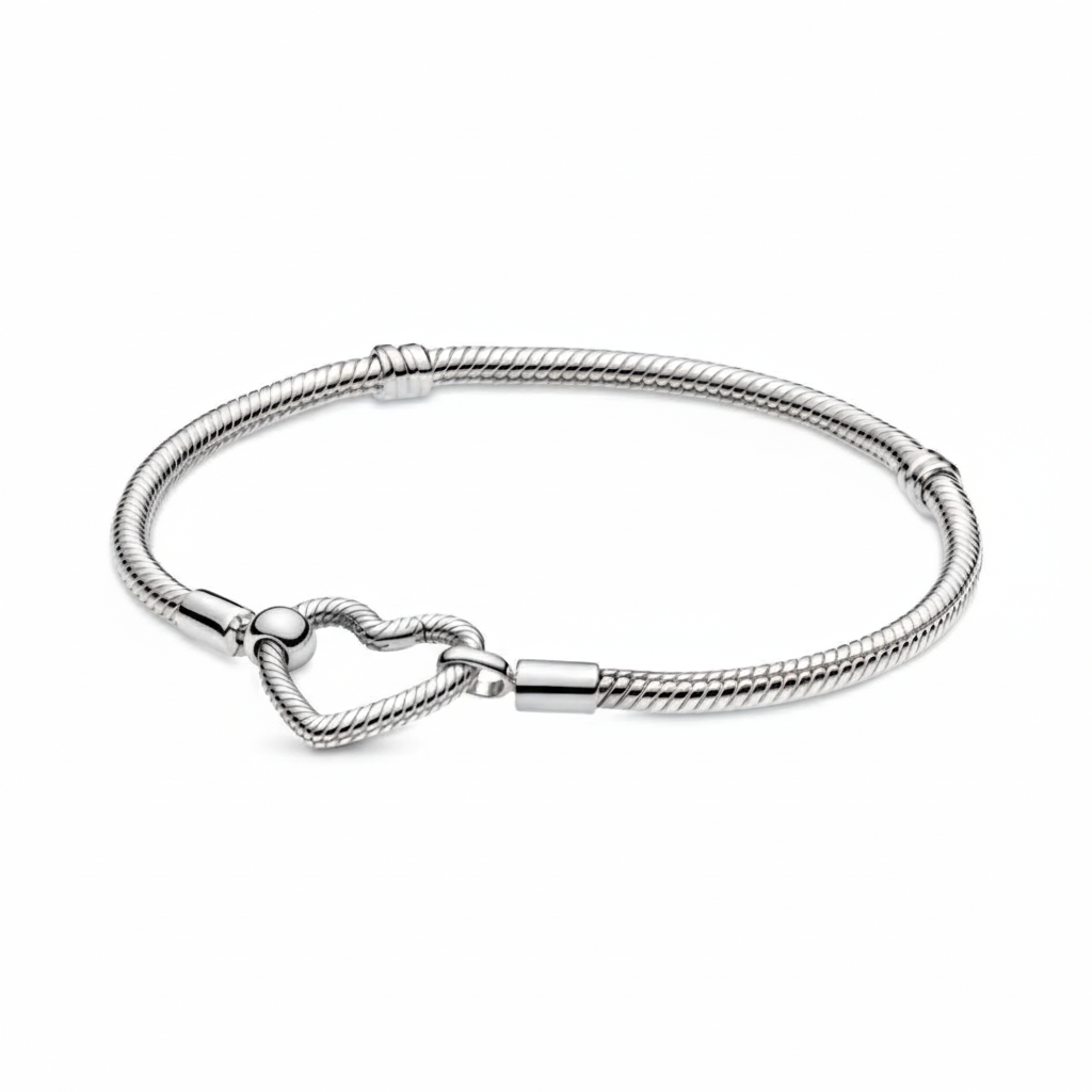 Heart Closure Snake Chain Charms Bracelet