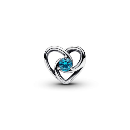 Entwined Heart & Stones Charm S925 Sterling Silver