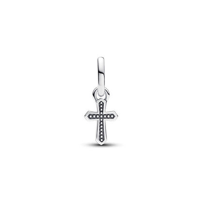 Sparkling Cross Mini Dangle Charm S925 Sterling Silver