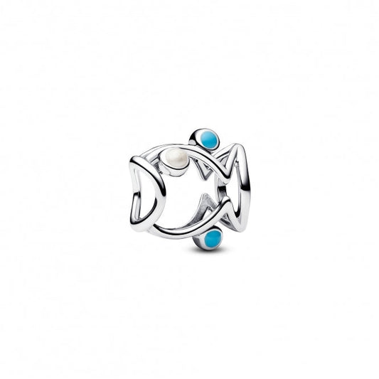 Openwork Fish Charm Hallmarked S925 Sterling Silver