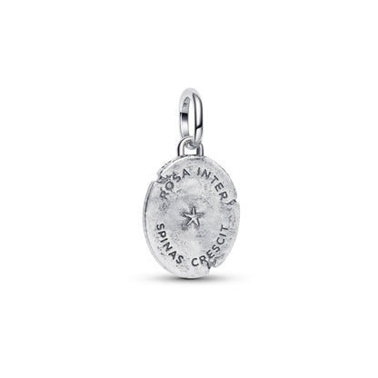 Rose Medallion Charm S925 Sterling Silver