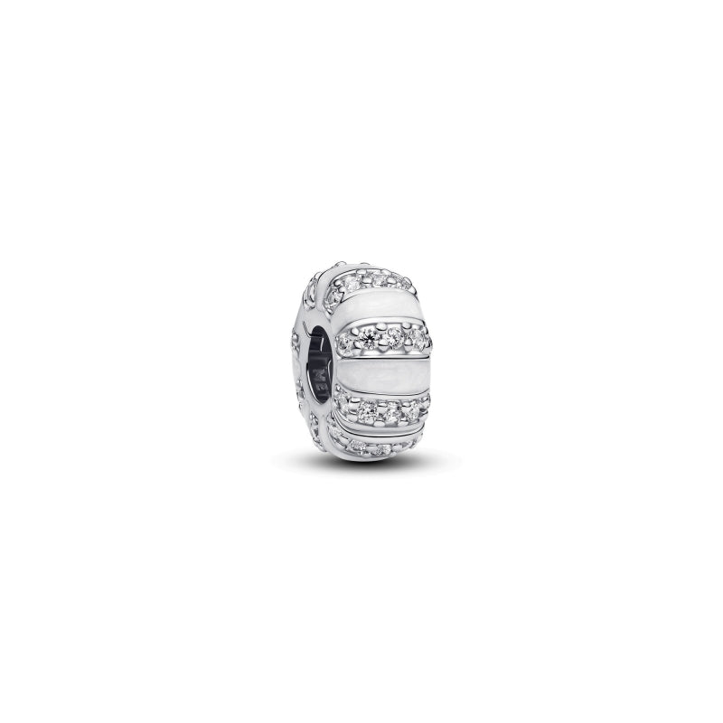 Stones & Enamel Stopper Charm Hallmarked S925 Sterling Silver