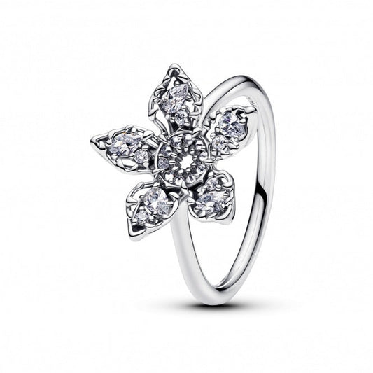 Sparkling White Radiant Stranger Things Demogorgon Sterling Silver Ring