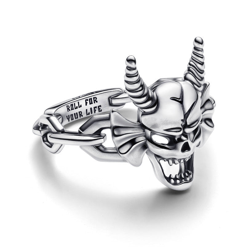 Sparkling White Radiant Stranger Things Hellfire Sterling Silver Ring
