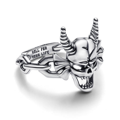 Sparkling White Radiant Stranger Things Hellfire Sterling Silver Ring