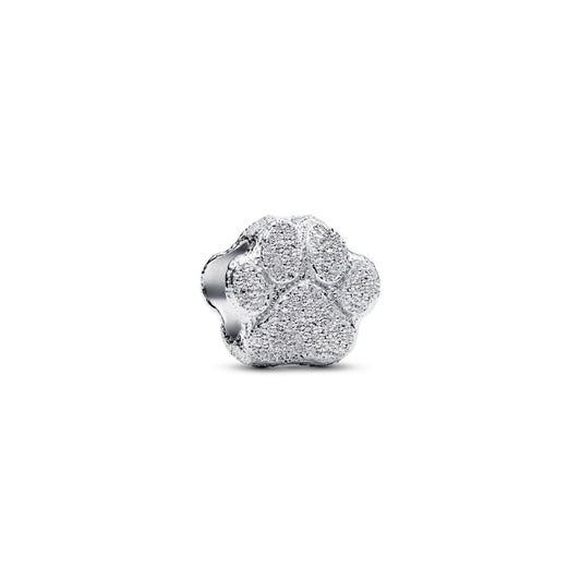 Textured Paw Mini Charm Hallmarked S925 Sterling Silver