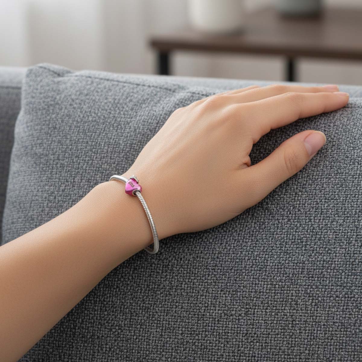 2025 Graduation Pink Heart Charm S925 Sterling Silver