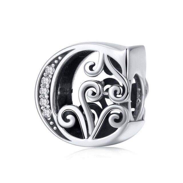 S925 Classic Alphabets A to Z Sterling Silver Charms Collection