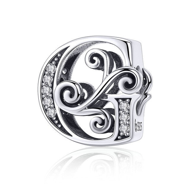 S925 Classic Alphabets A to Z Sterling Silver Charms Collection