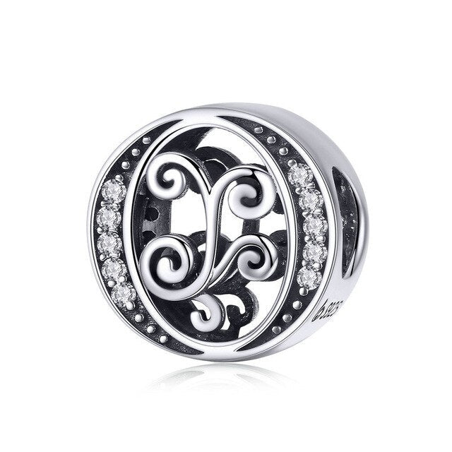 S925 Classic Alphabets A to Z Sterling Silver Charms Collection