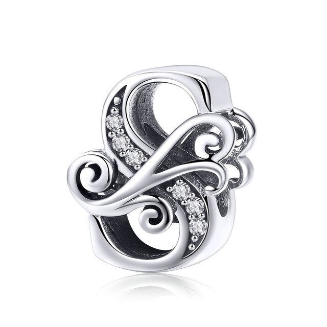S925 Classic Alphabets A to Z Sterling Silver Charms Collection