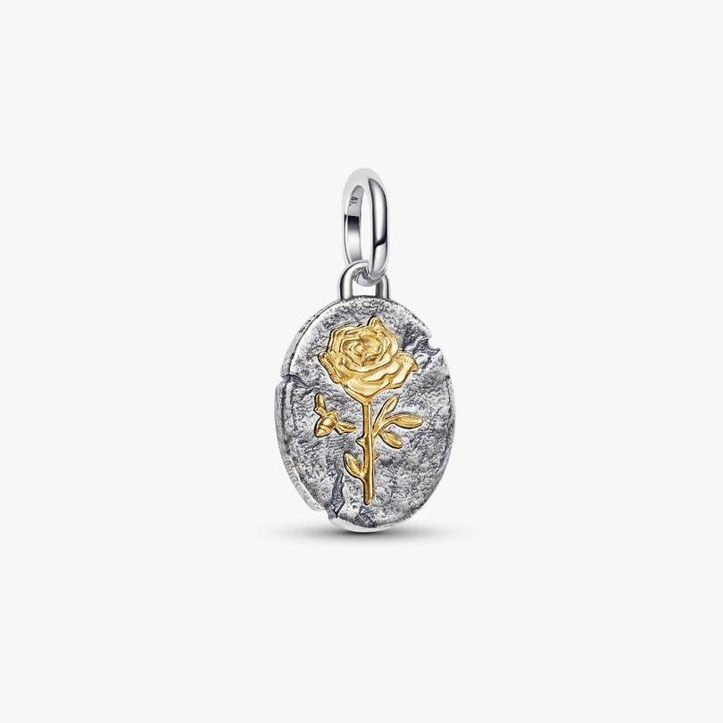 Rose Medallion Charm S925 Sterling Silver
