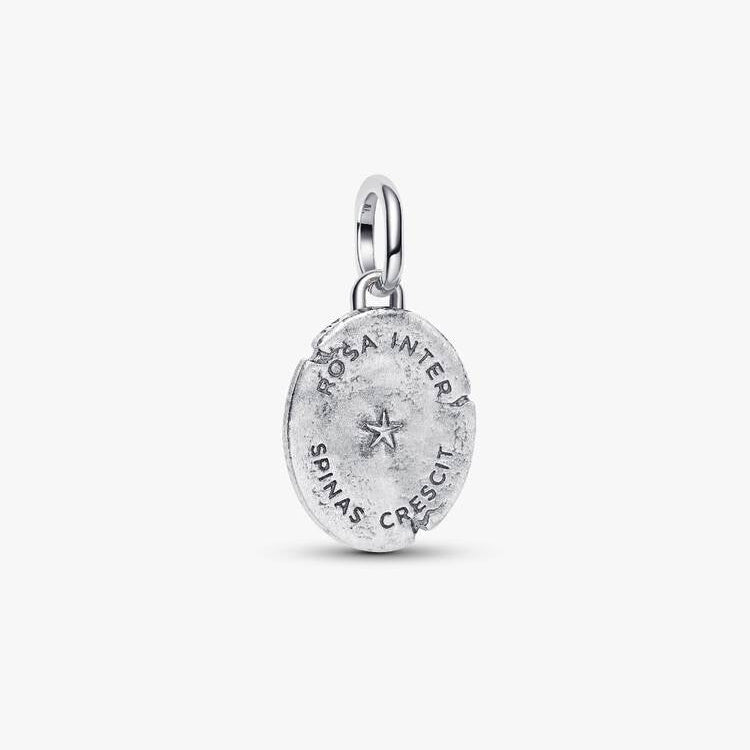 Rose Medallion Charm S925 Sterling Silver
