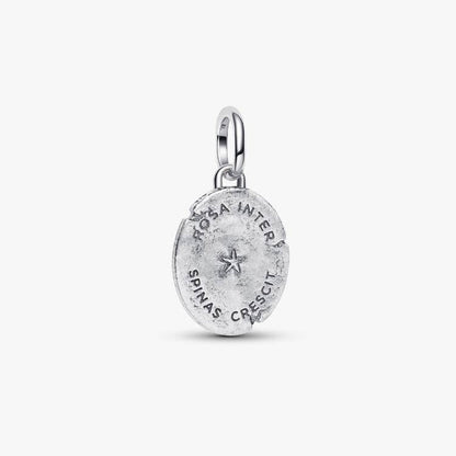 Rose Medallion Charm  S925 Sterling Silver