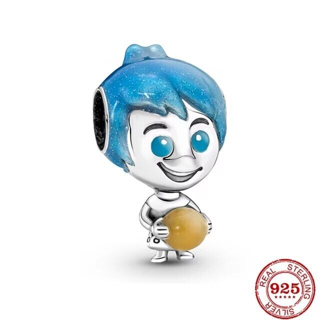 Disney Pixar Joy Glow-In-The-Dark Memory Orab Charm S925 Sterling Silver