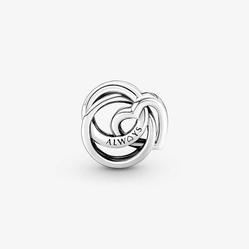 Family Always Encircled Heart Charm S925 Compatible Sterling Silver Charm