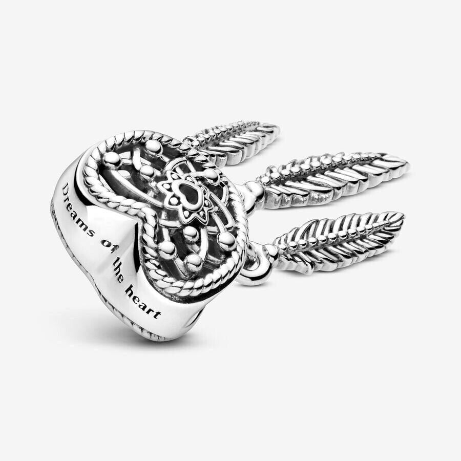 Heart Feather Dreamcatcher Charm S925 Sterling Silver