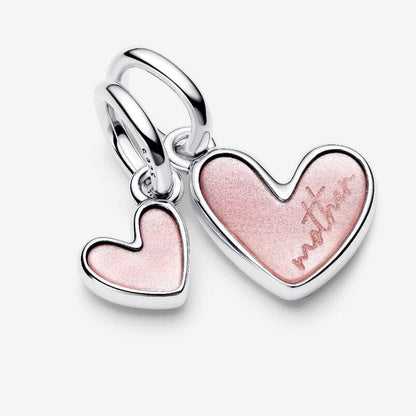 Splittable Mother & Daughter Dangle Charms S925 Sterling Silver