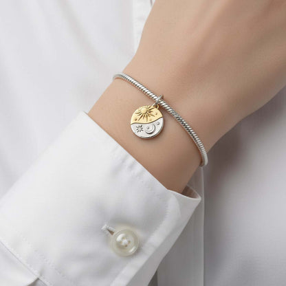 Sun and Moon Medallion Charm S925 Sterling Silver