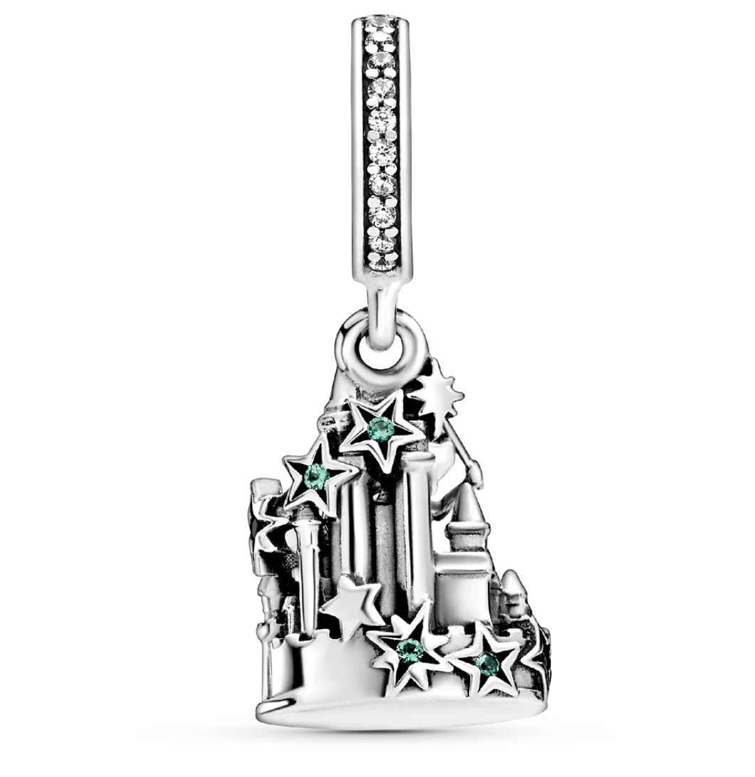 Disney Tinkerbell Castle Dangle Charm S925 Sterling Silver