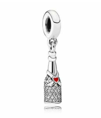 Wine Bottle Dangle Charm S925 Sterling Silver